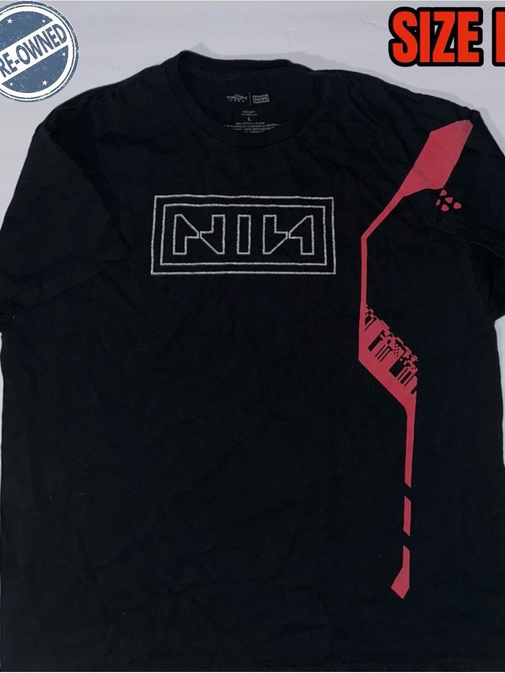 NIN Nine Inch Nails x TRON: Ares Disney Black Shirt Large Band Movie Hot Topic